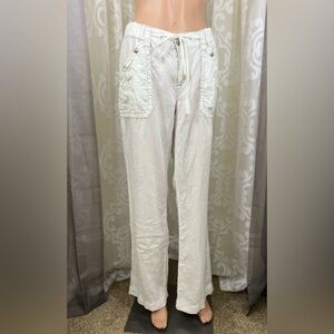 Miss Me Linen Wise Leg Cargo Trouser Pants